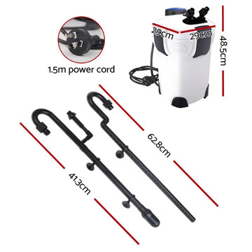 Aquarium External Canister Filter Aqua Fish Tank UV Light with Media Kit 2400L/H Giantz